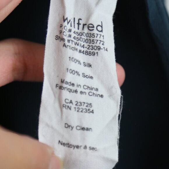 Aritzia Wilfred 100% Silk Teal Flowy Crepe Tank Top Blouse Size Small - Picture 5 of 7